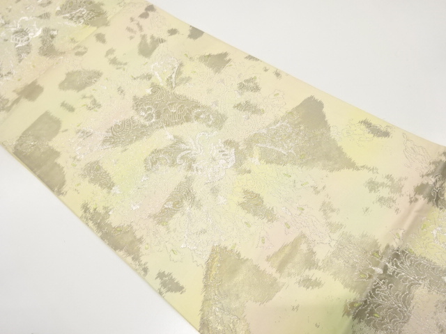 JAPANESE KIMONO / ANTIQUE FUKURO OBI / SILK / WOVEN FLOWER CREST